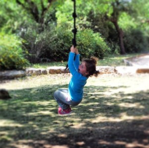 annie on rope swing