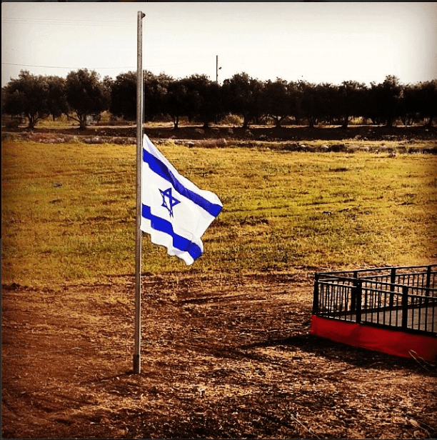 the half mast flag on hannaton